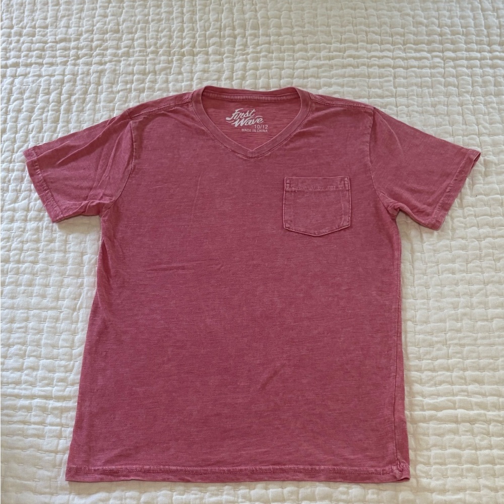 First Wave Youth Salmon V-Neck Pocket T-Shirt